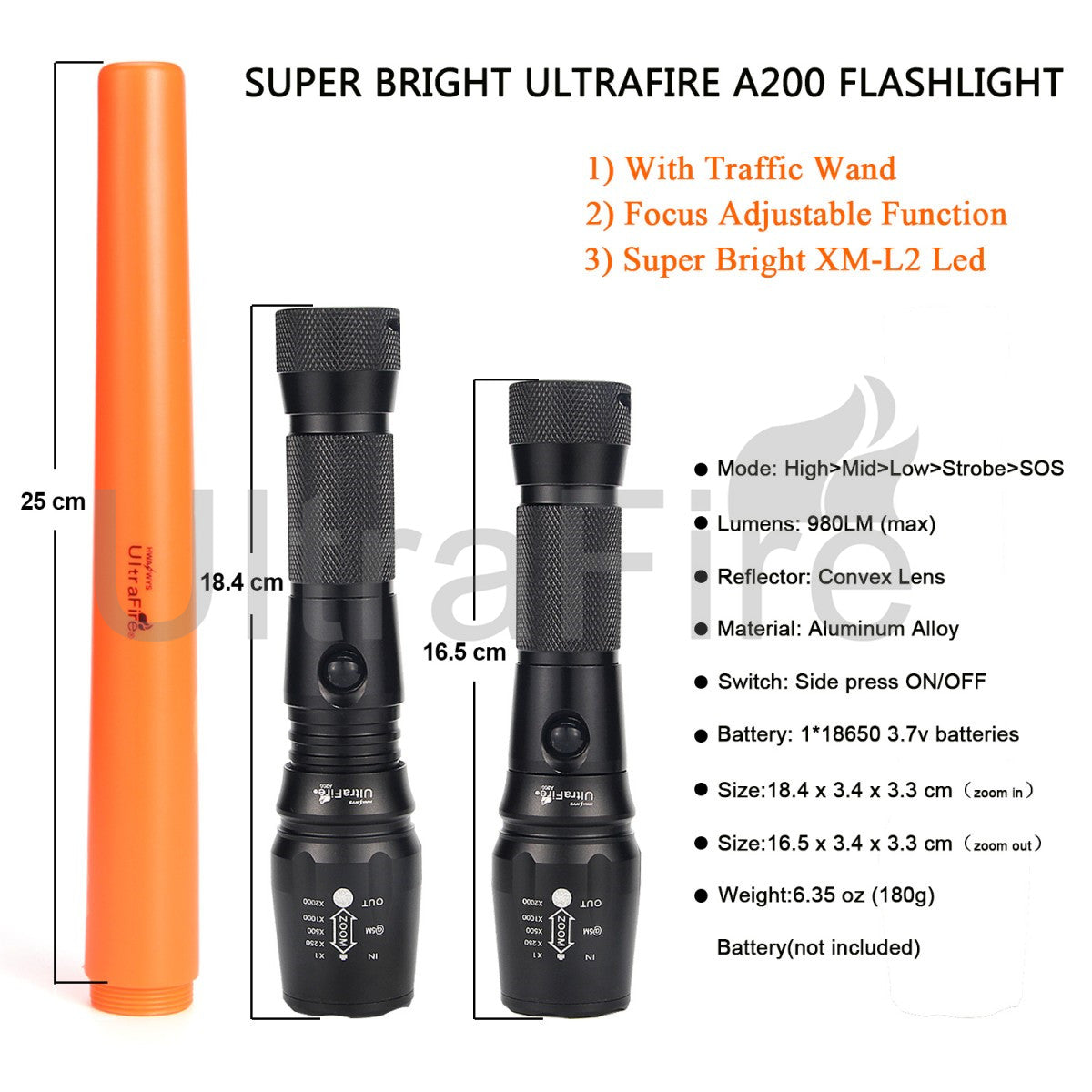 Ultrafire Signal Traffic Stick for Flashlight (3 Pack)
