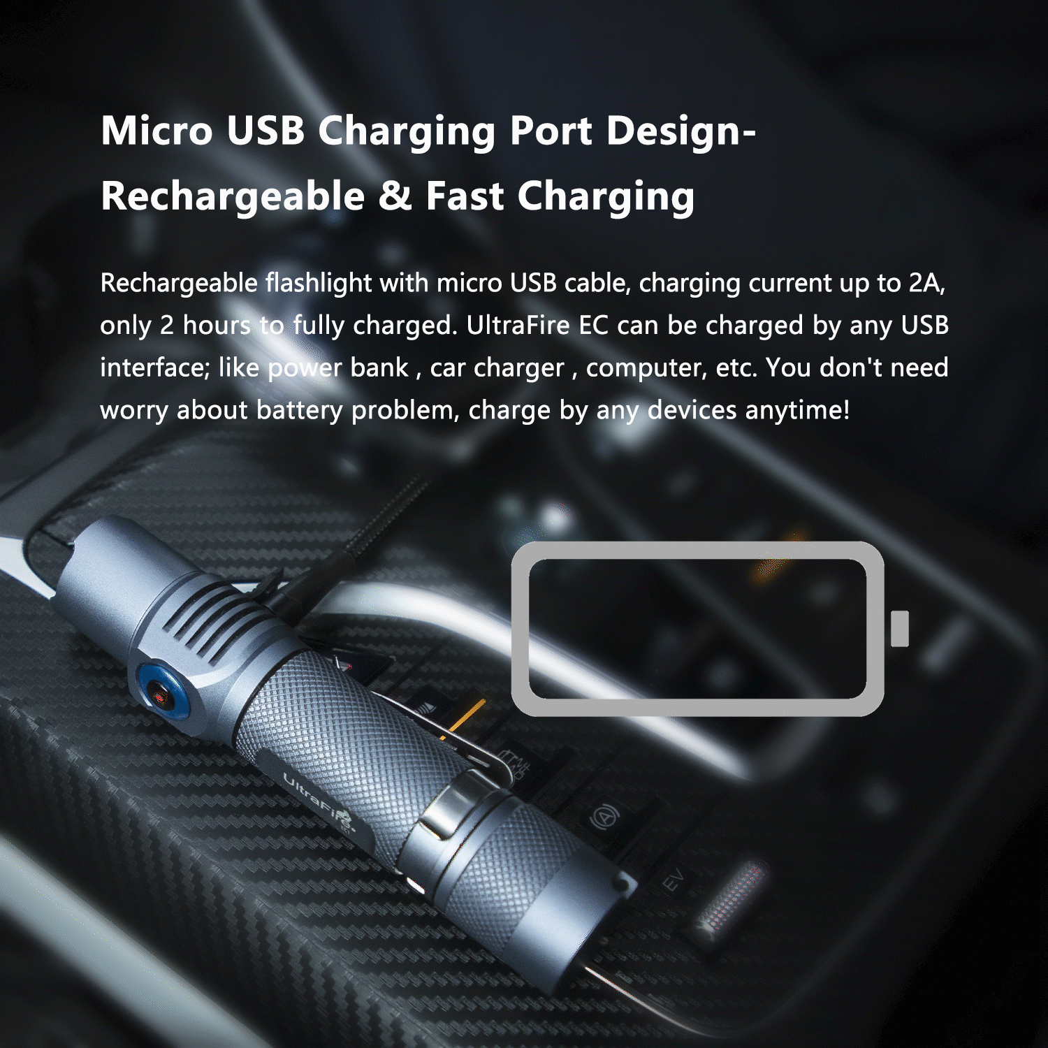 Ultrafire EC1 USB Rechargeable Mini Flashlight